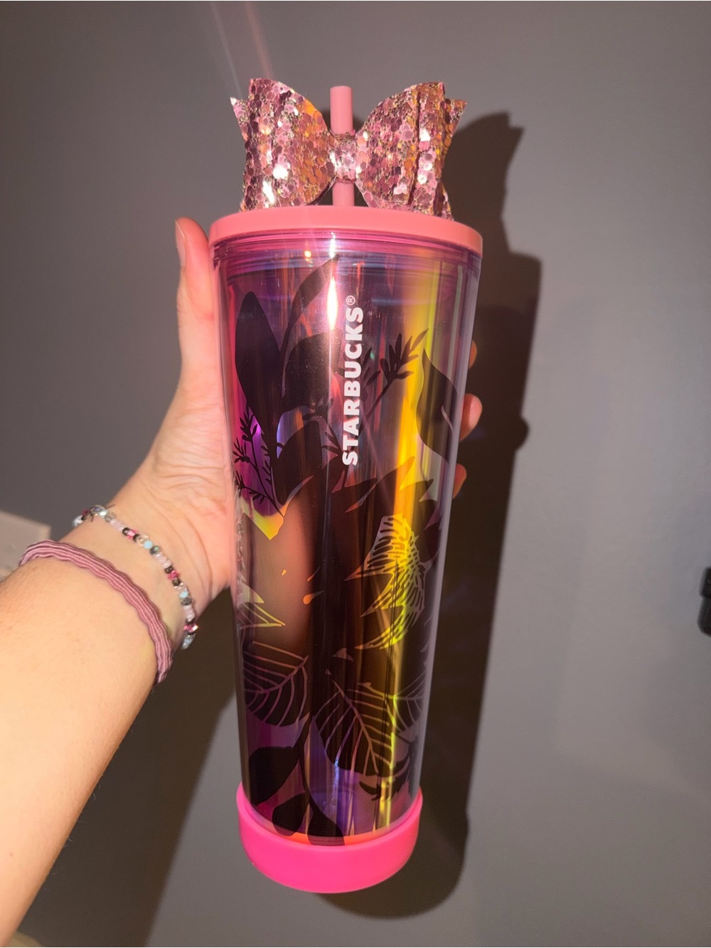 Starbucks Pink Iridescent Floral Tumbler